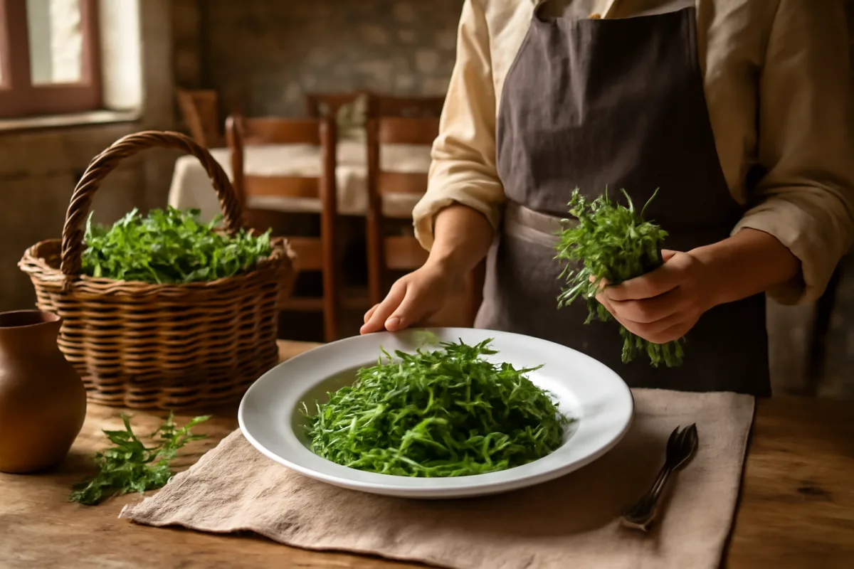 Erbe spontanee raccolte nei campi: il valore aggiunto della cucina agrituristica