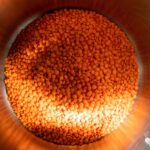 Lenticchie in umido nel piatto, con spezie e verdure, pronte da gustare.